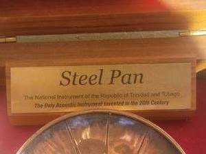 Trinidadian Police Commemorative Steel Pan Figurine Display