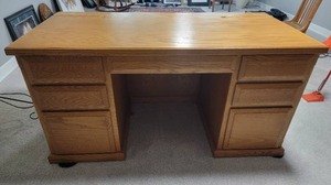 Spacious Library Desk and Chairs Set