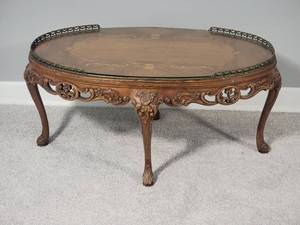 Marvelous Antique Louis XV Carved Floral Coffee Table