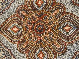 Brilliant Indian Hand-Painted Shawl