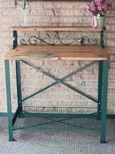 Rustic Wood Potting Bench