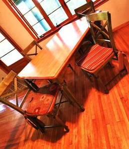 Farmhouse Dining Table with 4 Chairs