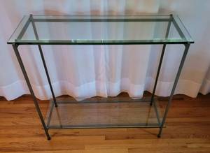 Iron and Glass Console Library Table