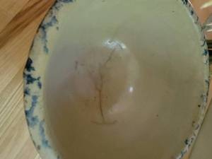 Antique Spongeware Mixing Bowl #8, as