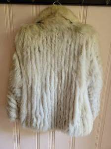 Vintage Fluffy Chevron Fox Fur Jacket