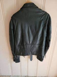 Silver Bike Black Leather Biker Jacket  40