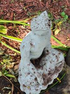 Concrete Garden Art Statue  Seated Earth Touching Buddha