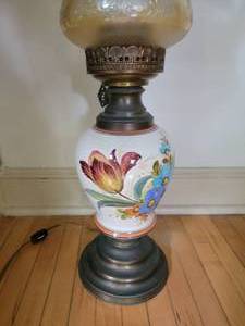 Amazing Vintage Painted Table Lamp