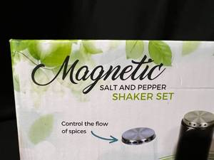 lot 44 image: NEW Magnetic Salt & Pepper Shakers