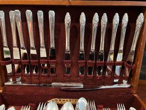 lot 62 image: 2 Sets of Silver plate Silverware & Case (91 pcs & Case)