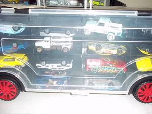 Cars in a carrying case