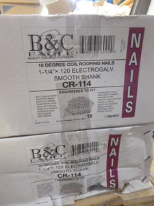 2 Boxes of B&C 15 Degree Coil Roofing Nails