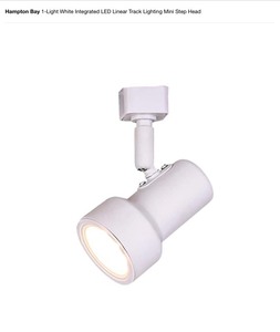 (2) Hampton Bay 1-Light White Integrated LED Linear Track Lighting Mini Step Head. See Pictures