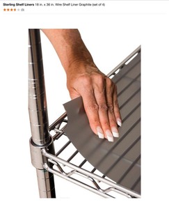 Sterling Shelf Liners 18 in. x 36 in. Wire Shelf Liner Graphite (set of 4). See Pictures