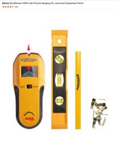 Zircon StudSensor HD55 with Picture Hanging Kit, Level and Carpenters Pencil. See Pictures