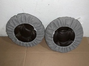 (2) Unbranded Dark Brown Leather Stool Cushions. See Pictures