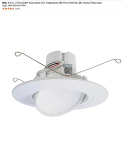 (2) Halo 56 in. 2700-5000K Selectable CCT Integrated LED White Retrofit LED Module Recessed Light with Gimbal Trim. See Pictures