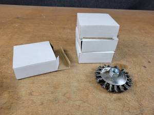 lot 1196 image: (4) New 4 Angle Grinder Knotted Wire Wheels