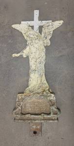 lot 1003 image: Antique Cast Iron Grave Marker - Overall about 47 Tall - NO SHIPPING