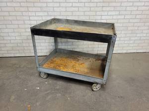 lot 1352 image: Rolling Metal Utility Cart - Overall about 36 x 24 x 30 - NO SHIPPING