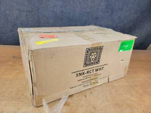 lot 1357 image: James Martin R White Rectangle Ceramic Undermount Sink - Model SNK-RCT-WHT - NO SHIPPING