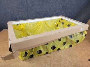 lot 1377 image: New in Package Super Single Bowl Kitchen Sink - Stainless Steel - Model H-UZ105X - Fits 30 Cabinet - 3.5 Drain opening
