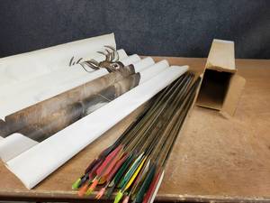 lot 1418 image: (12) Easton 2117 Arrows and Whitetail Deer Target