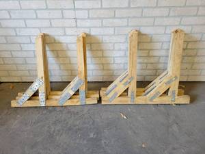 lot 1422 image: (6) Wood Wall Mount Cantilever Shelves - NO SHIPPING