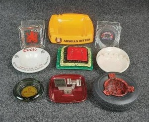 lot 1148 image: Lot of Ashtrays (Budweiser, Coors, Firestone, Sands Casino & More)