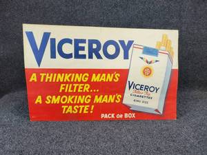 lot 1106 image: Vintage Viceroy Cigarettes Advertisement - Measures 26 W x 16 H