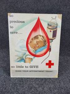 lot 1108 image: Vintage 1950s Red Cross Advertisement - Measures 11 W x 14 H