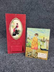 lot 1109 image: Pair of Vintage Calendars - Hartog Piano Co. of Edgerton, MN from 1954 Measures 5 W x 10-78 H Venetian Scene from 1934 Measures 5-58 W x 7-78 H