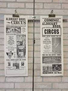 lot 1115 image: Pair of 2-Sided Albright Brothers Circus Posters - Each Measures 9-12 W x 25 H