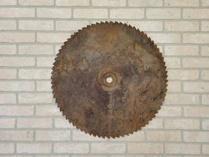 lot 1062 image: Large Antique Sawmill Circular Saw Blade - About 26 Diameter - NO SHIPPING