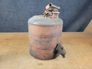 lot 1092 image: Antique Kerosene Can w Spigot - About 11-12 Diameter x 17 Tall - NO SHIPPING