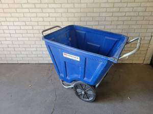 lot 1019 image: Poly Rolling Trash Bin - Overall about 29 x 35 x 31 Tall - NO SHIPPING