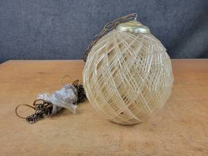 lot 1100 image: Vintage Spaghetti Swag Hanging Lamp - Mid Century Modern - About 12 Tall x 12 Diameter