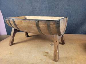 lot 1206 image: Wood Keg Coffee Table  Cooler or  - Overall about 29 x 176 x 16 - NO SHIPPING