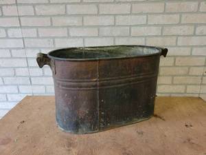 lot 1221 image: Antique Copper Boiler - About 24 x 14 x 13 - From Veiths Bakery in St. Peter, MN - NO SHIPPING