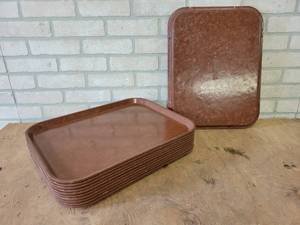 lot 1225 image: (11) Vintage Rectangle Trays 18 x 14 - Made in USA by Buffalo Trays - From Veiths Bakery in St. Peter, MN - NO SHIPPING