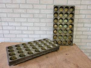 lot 1230 image: (5) Vintage EKCO 28-Cup Muffin Pans - From Veiths Bakery in St. Peter, MN - 24 x 12.5 x 1.25 - NO SHIPPING