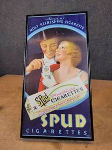 lot 1266 image: Vintage SPUD Menthol-Cooled Cigarettes Ad - Overall 21.25 x 11.25