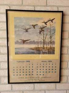 lot 1267 image: Vintage 1950 John Hauenstein Brewers Calendar - New Ulm, MN - Overall 24.5 x 18.5