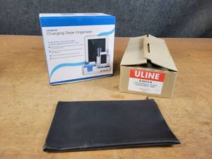 lot 1320 image: Steelmaster Charging Desk Organizer, Case of 3-Part Inventory Tags and Bank Bag