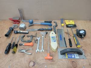 lot 37 image: Lot of Assorted Hand Tools and Small Anvil