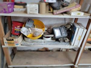 lot 82 image: Shelf Lot of Misc. Hardware and Tracker Pro Series 1000 Fish Locator