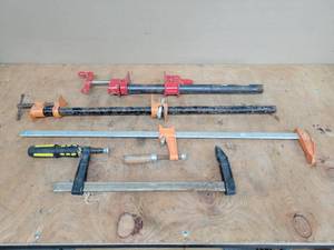 lot 98 image: (4) Assorted Bar Clamps - Up to 24 Long - NO SHIPPING