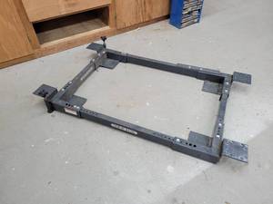 lot 110 image: Shop Fox Machine Dolly - Missing Caster Wheels - Inside Dimensions are 33-12 x 22 and is Adjustable - NO SHIPPING