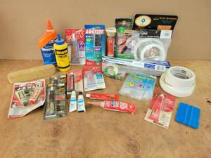 lot 117 image: Large Lot of Adhesives, Gasket Makers, JB WELD and More - NO SHIPPING