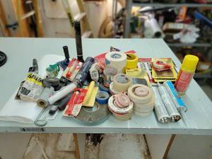 lot 135 image: Large Lot of Tape, Adhesives, Painting Supplies and More - NO SHIPPING